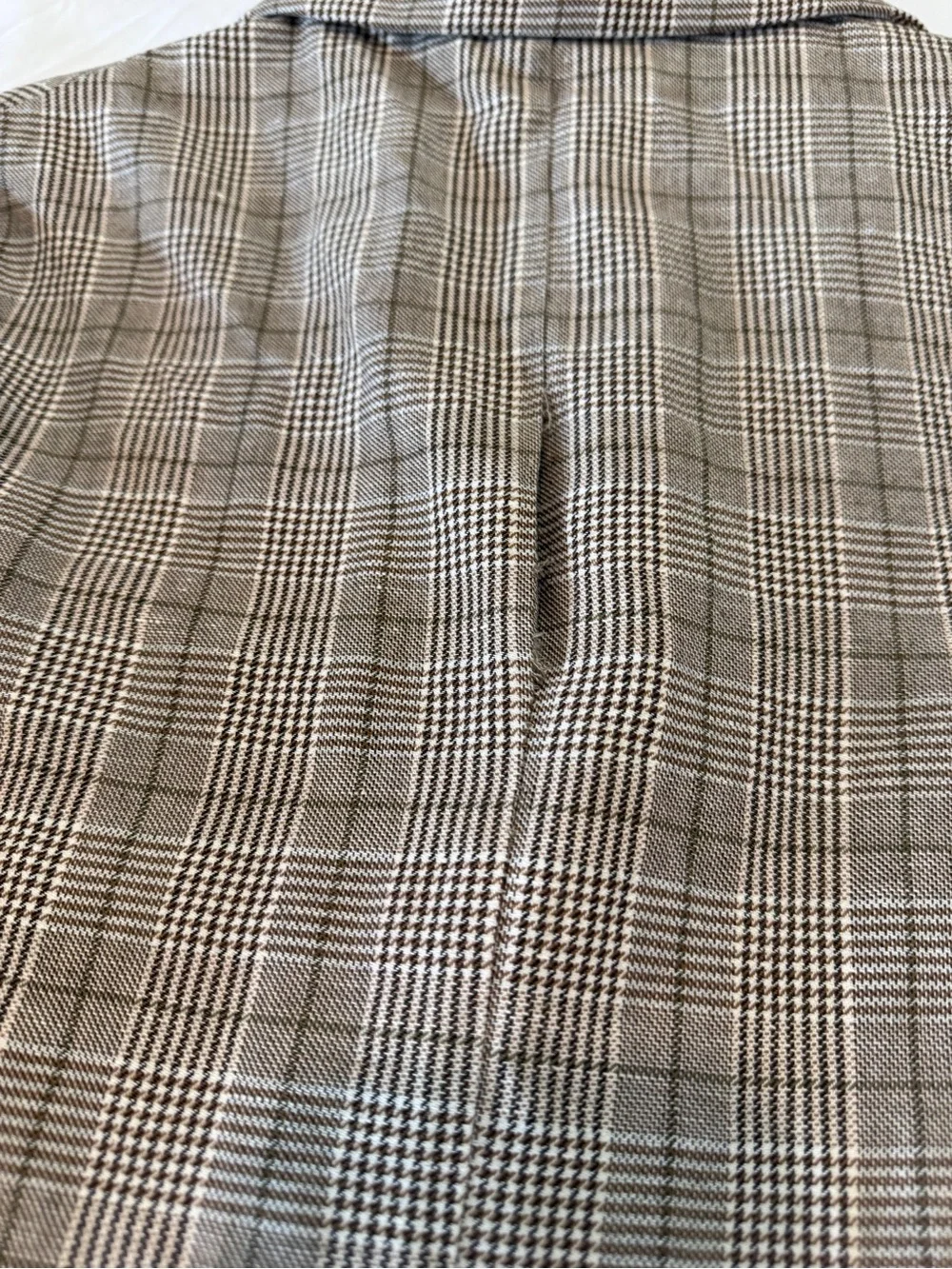 Zara Men's Plaid Blazer Sport Coat Size 36 Brown Gray Glen Plaid Two Button